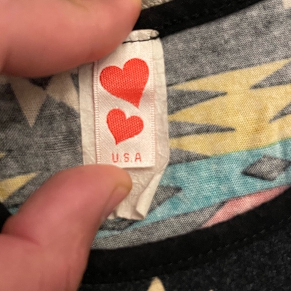 Vintage Made With Love Festival Western Pattern Top with Long Fringe Detailing - Picture 3 of 5